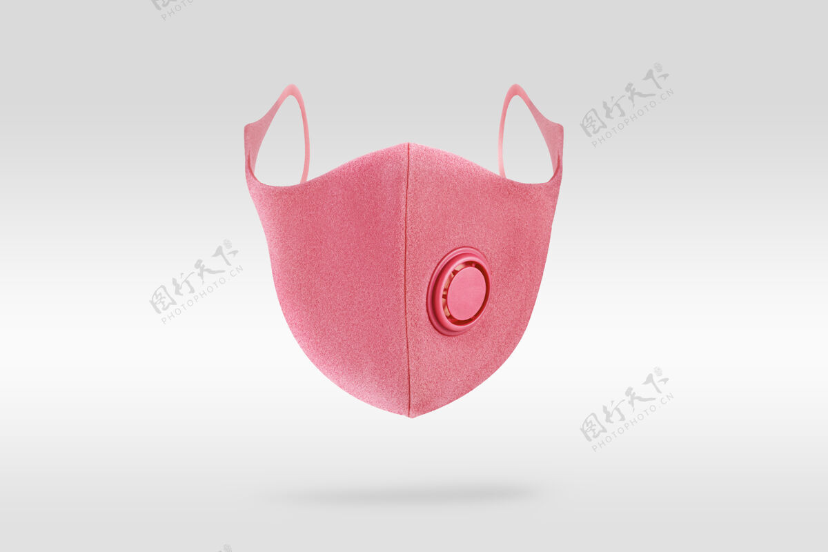 疾病粉红色泡沫面具与阀门设计元素面罩疾病病毒