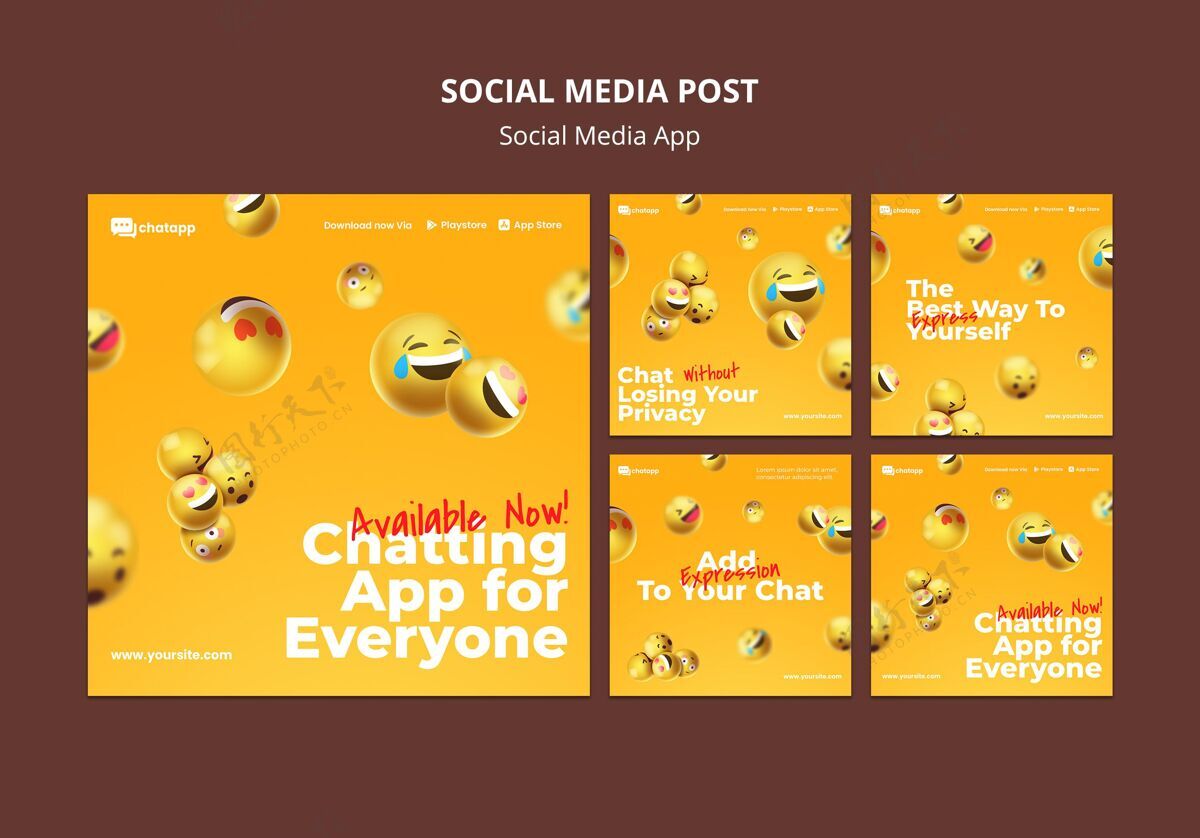 软件Instagram为社交媒体聊天应用程序发布了一系列带有表情符号的帖子手机应用程序在线