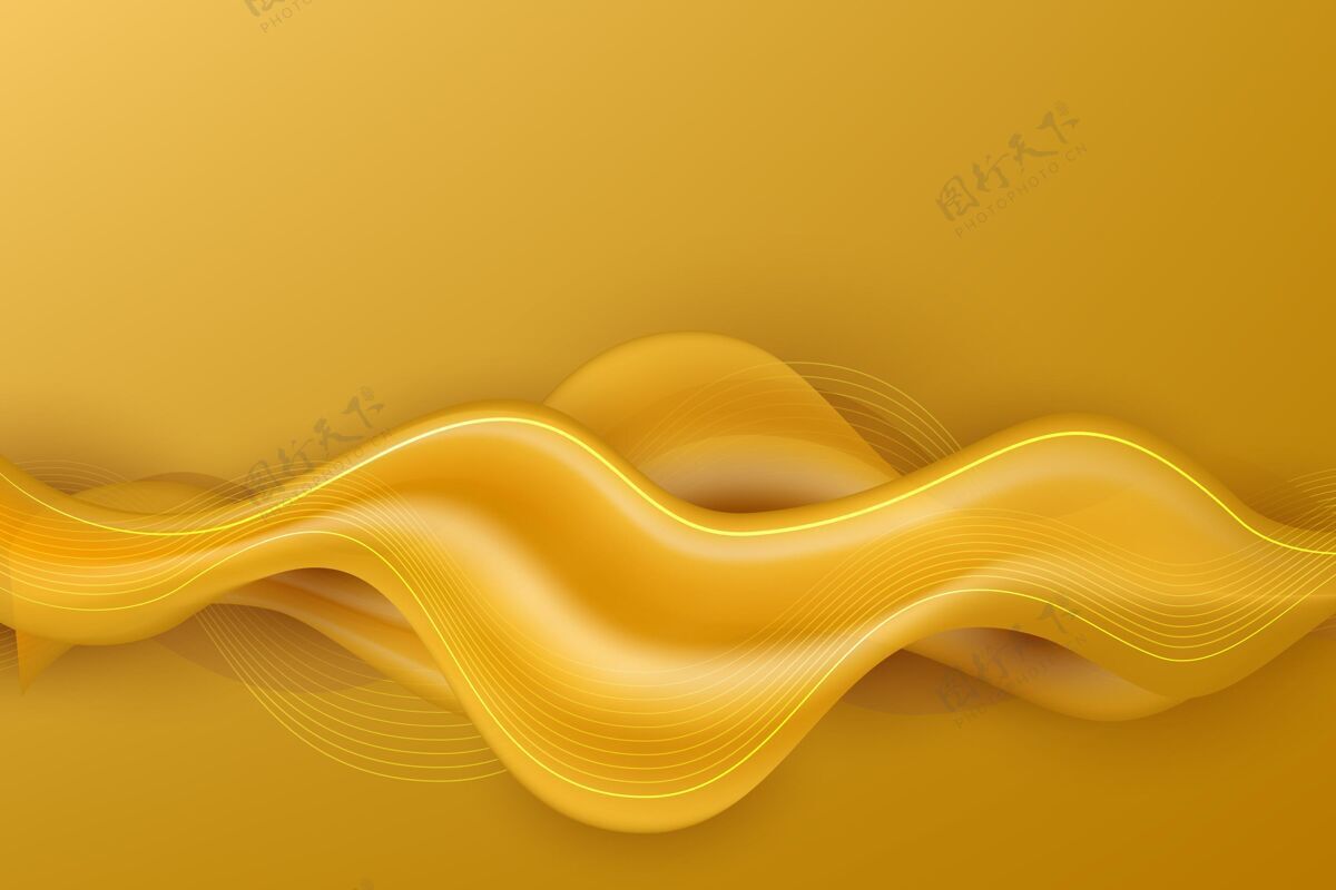 金色平滑的金色波浪背景主题波浪概念