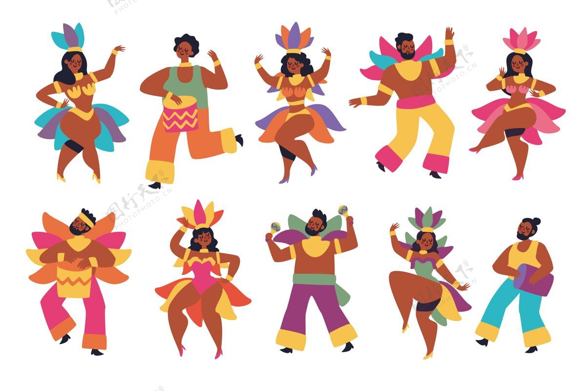 节日巴西嘉年华舞者系列乐趣巴西狂欢节庆祝