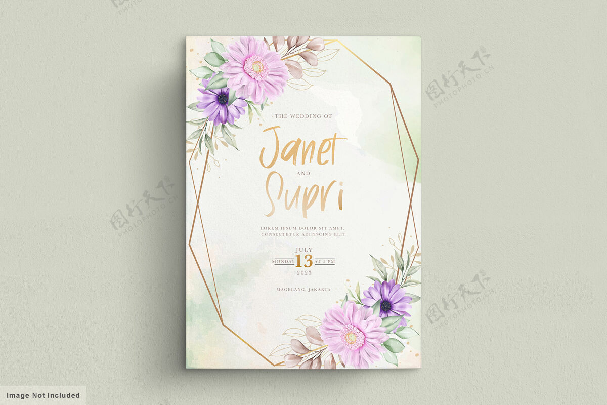植物用柔软的菊花做成的结婚卡片收集无缝装饰