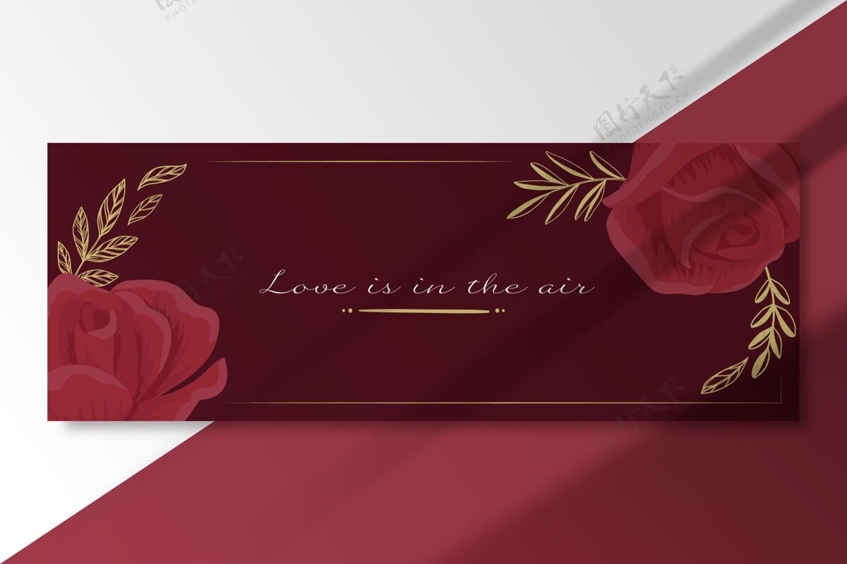 模板优雅的玫瑰爱情卡模板浪漫爱浪漫
