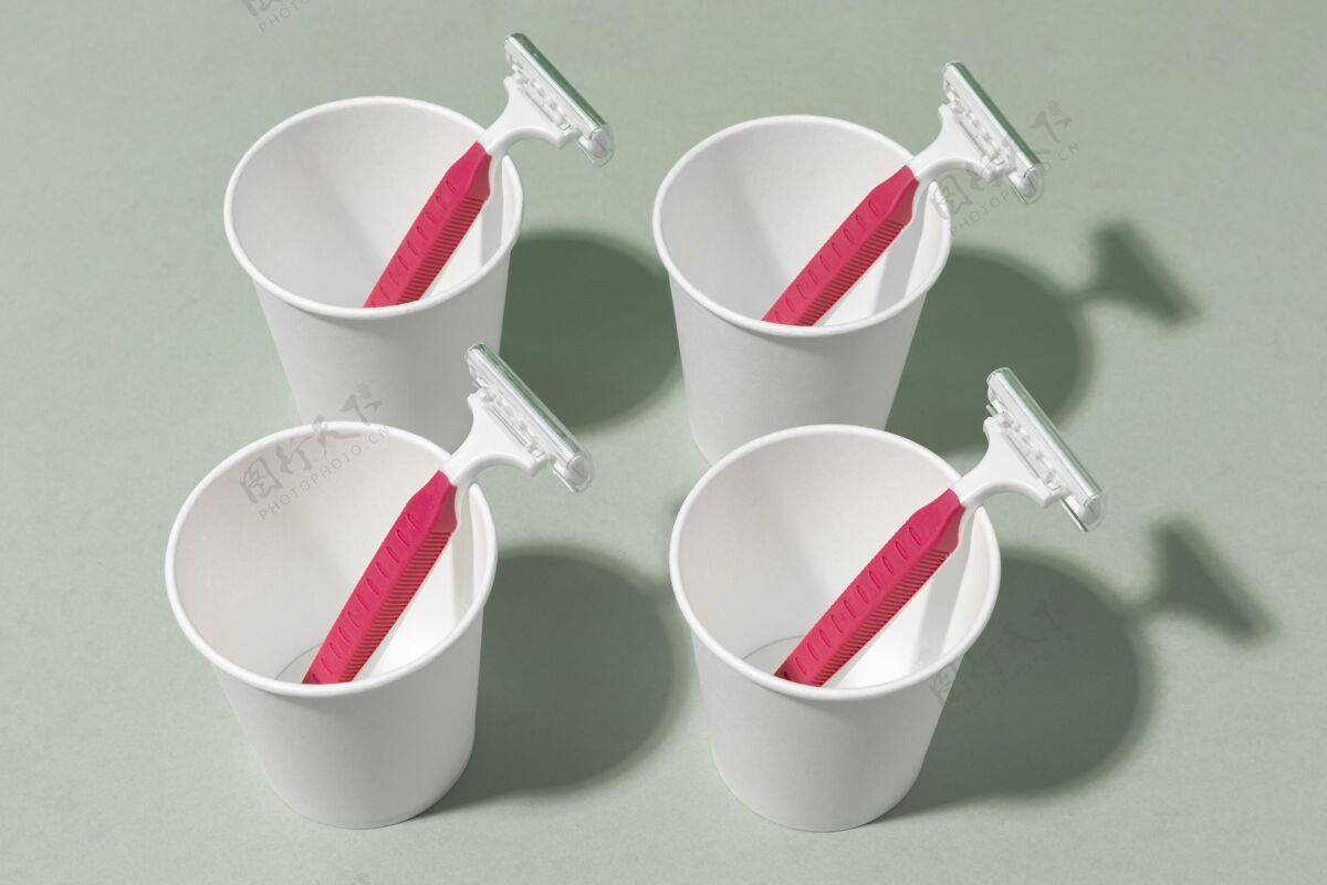 一次性高瞻远瞩粉红色刀片杯环境生态回收