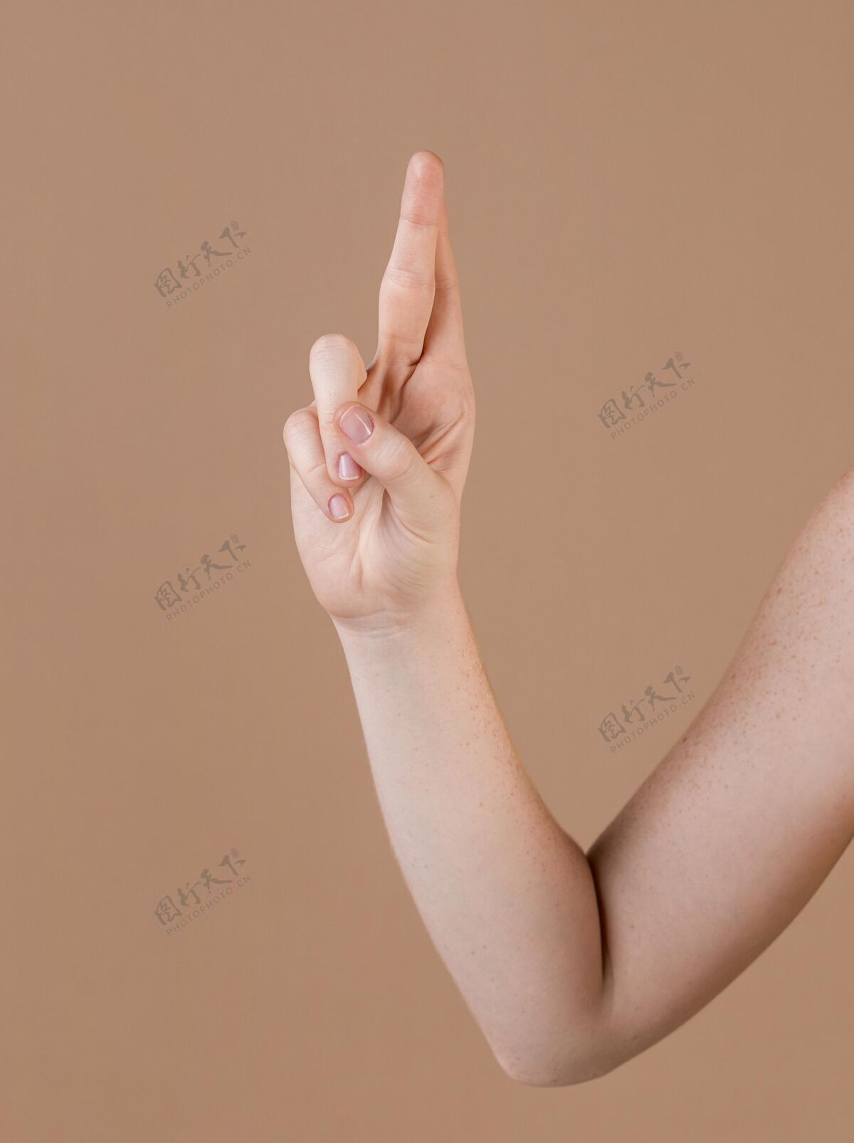 手指手语教学特写手势垂直聋子
