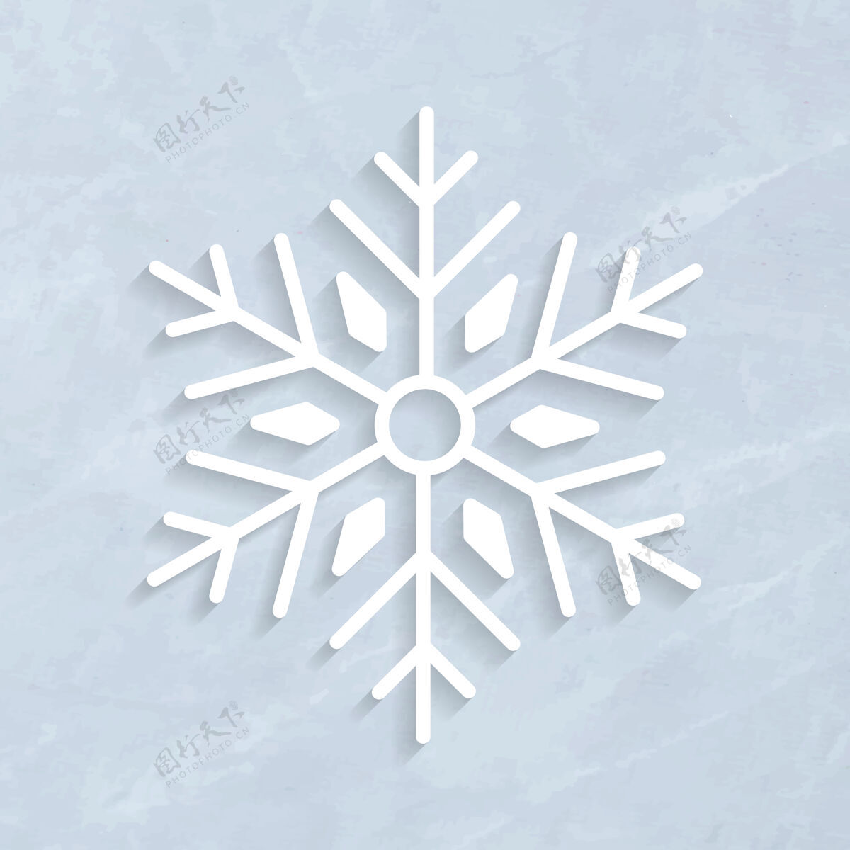 装饰冬季雪花符号装饰形状干净