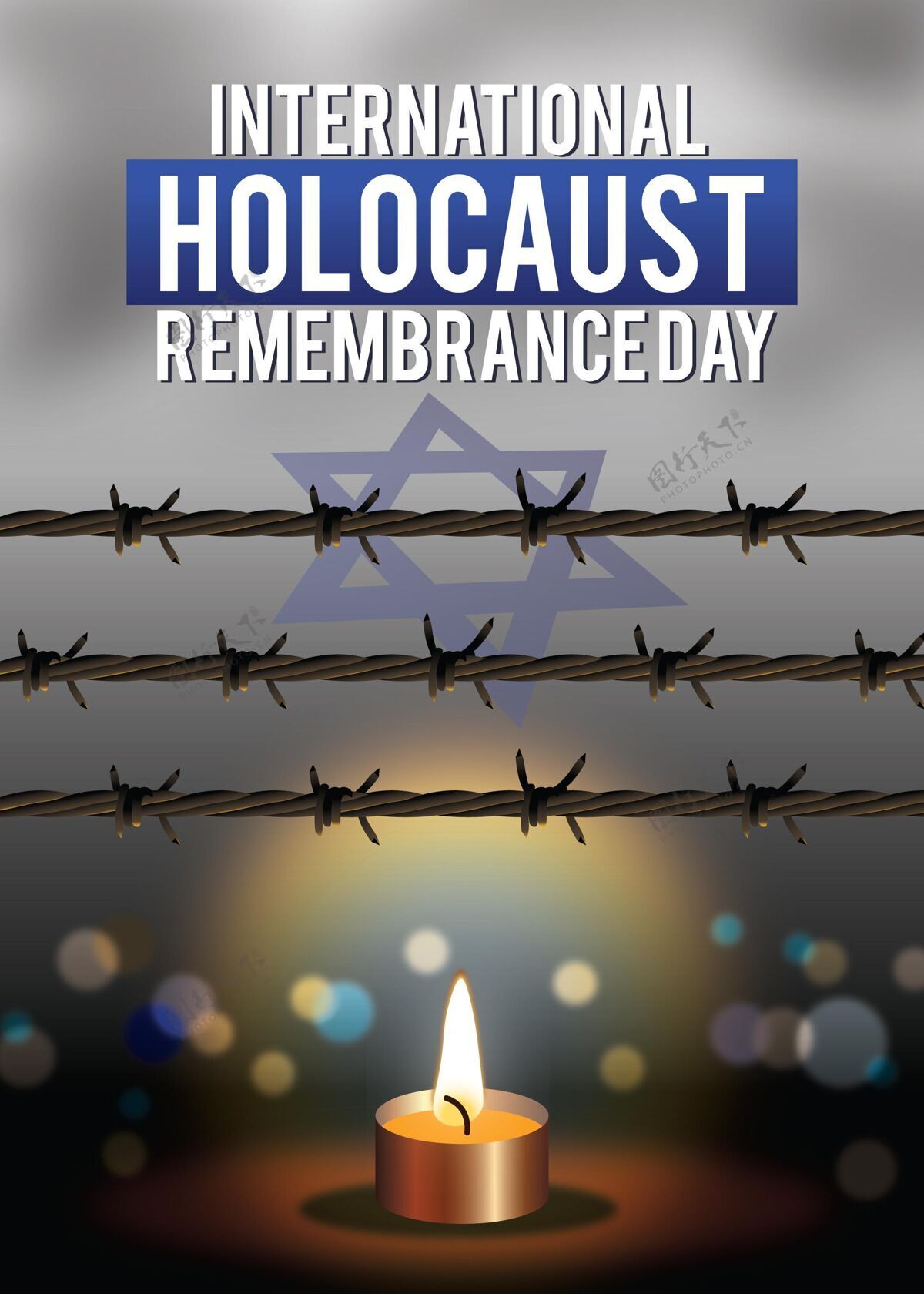 记忆国际大屠杀纪念日设计平面犹太人