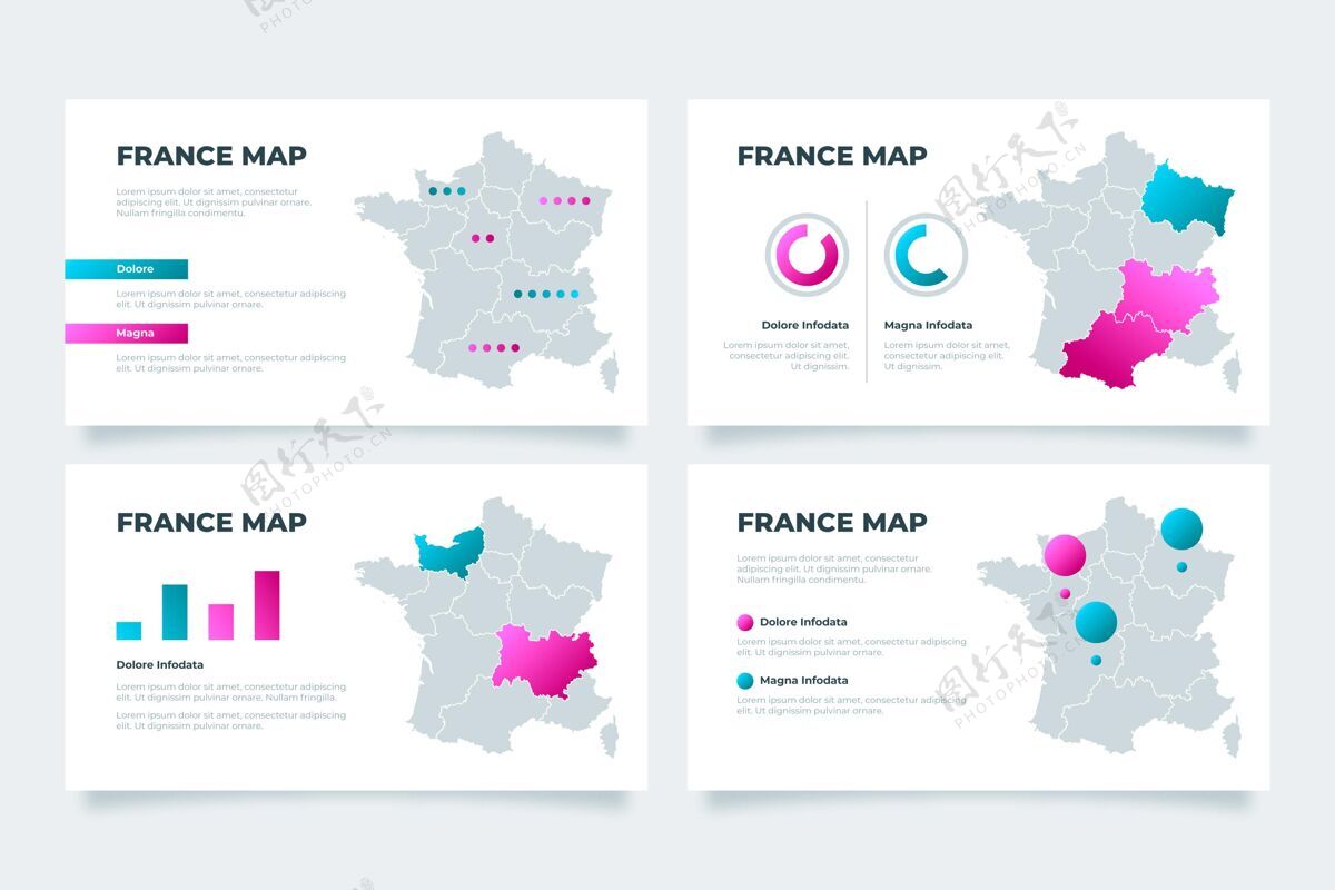 数据梯度法国地图信息图图形国家地图